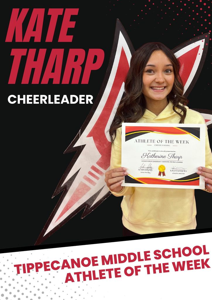 Tippecanoe Middle School Athlete of the Week Kate Tharp.