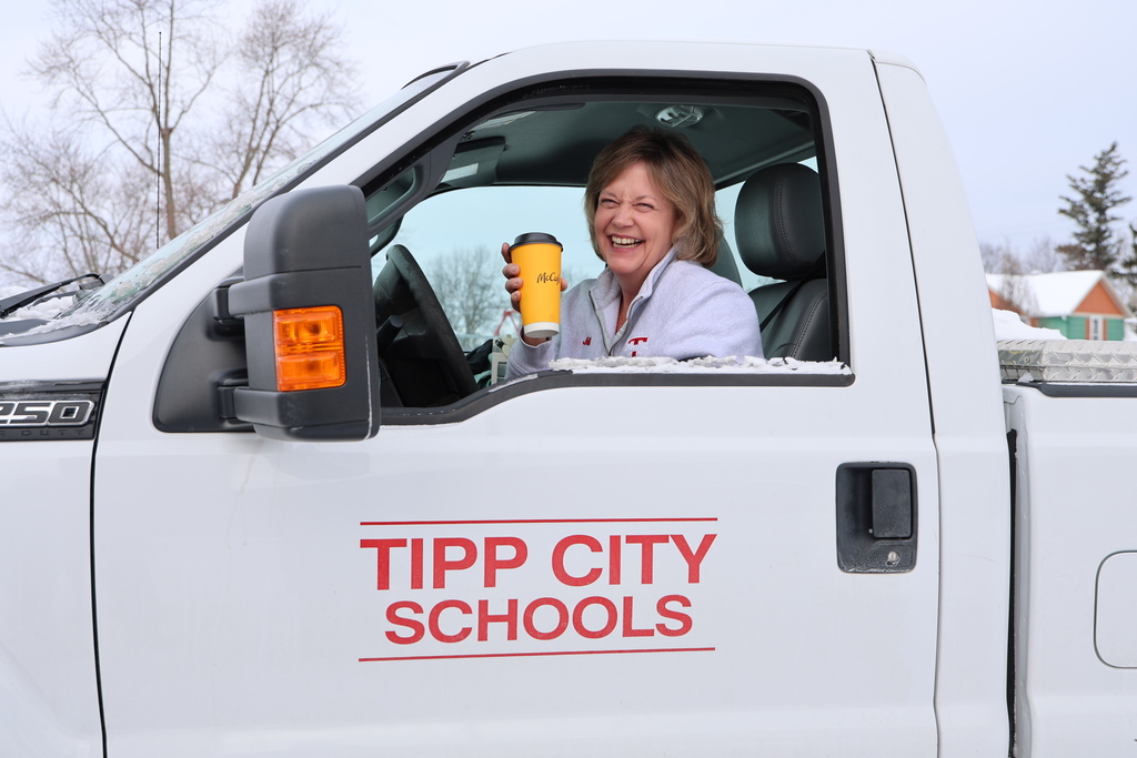 Our maintenance team takes a coffee break.  Two days of hard work to clear our parking lots. 