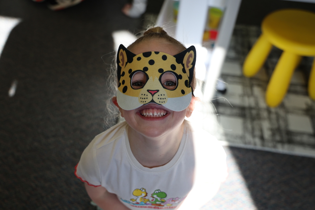 Pure joy at Broadway Elementary as a student pretends to be an animal during recess.  