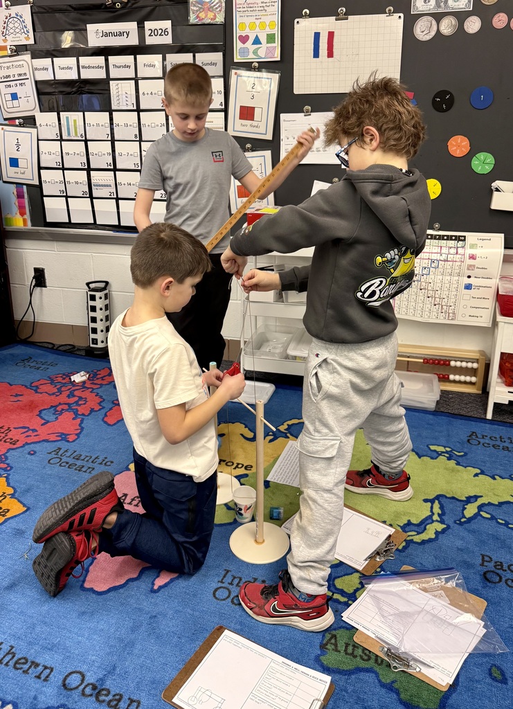 Broadway students work on a STEM challenge to simulate pioneer days.  