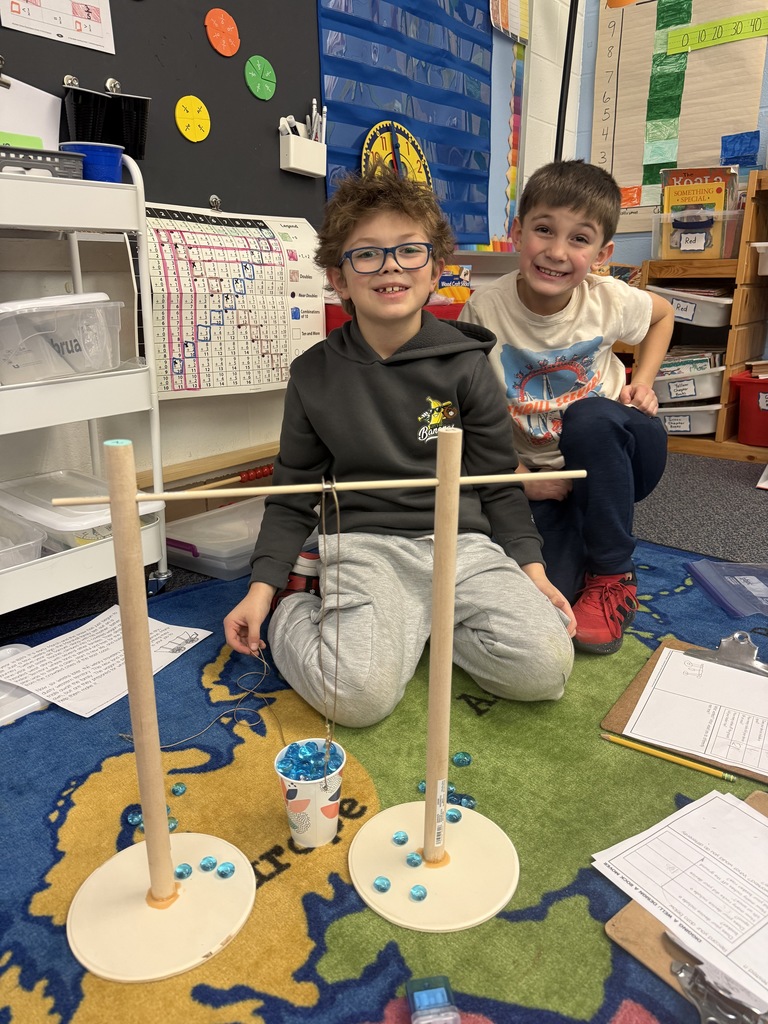 Broadway students work on a STEM challenge to simulate pioneer days.  