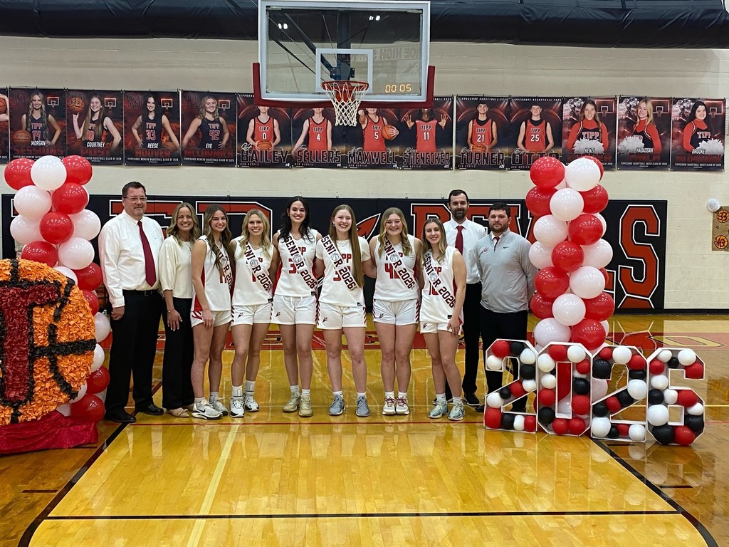 THS senior girls basketball players.
