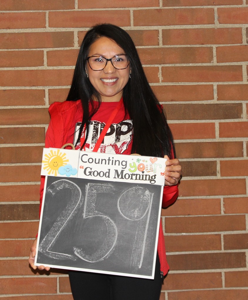 Maria Lozoya with her counting sign.