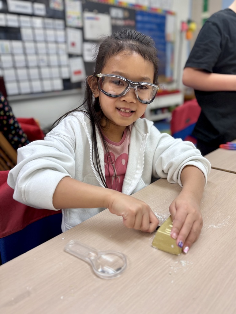 Broadway Elementary students in Jessica Martin's class dig for gold.