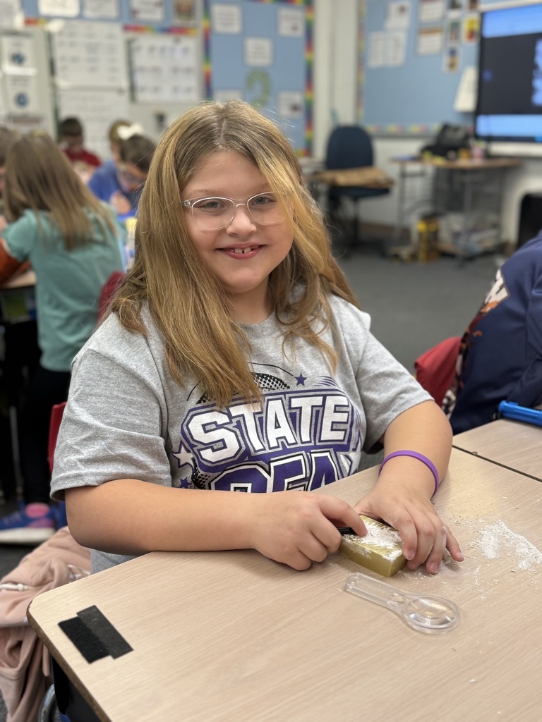 Broadway Elementary students in Jessica Martin's class dig for gold.
