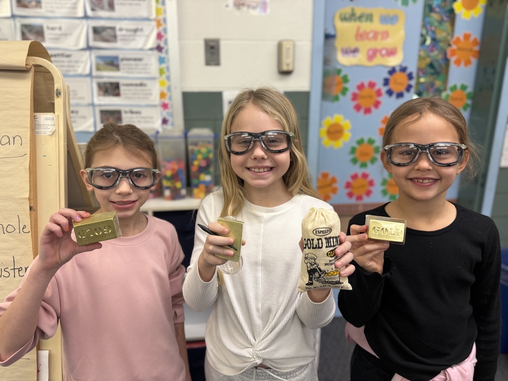 Broadway Elementary students in Jessica Martin's class dig for gold.