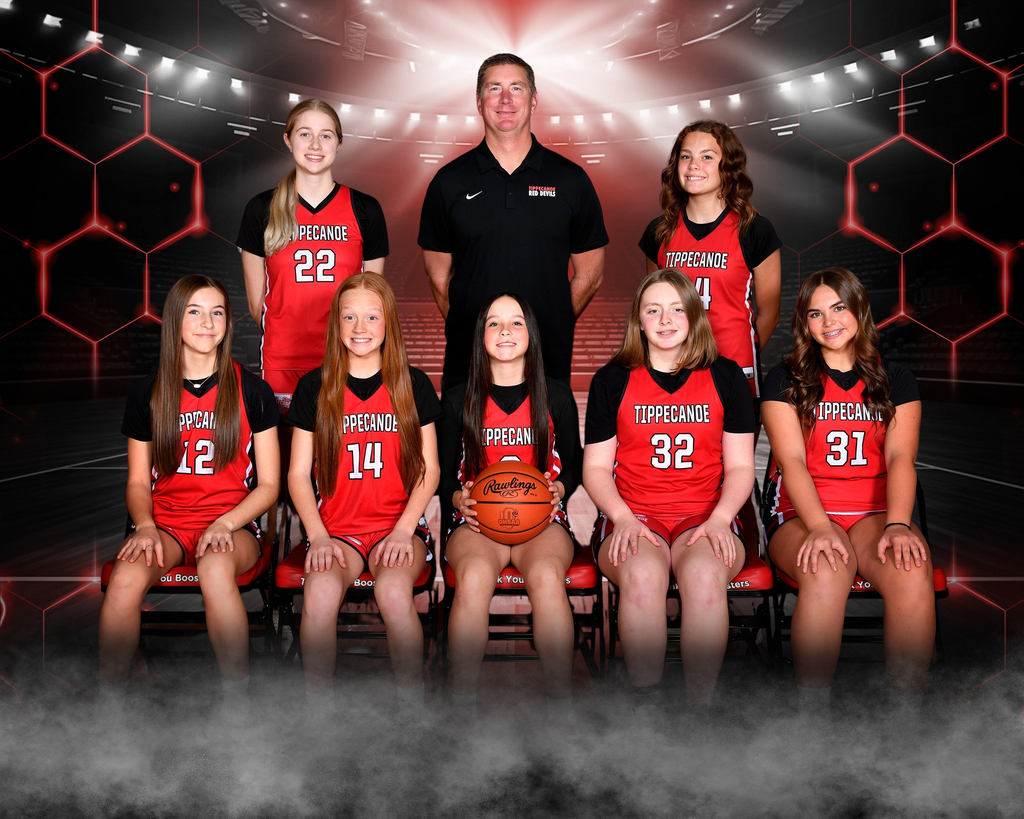 TMS girls 7th grade basketball team.  