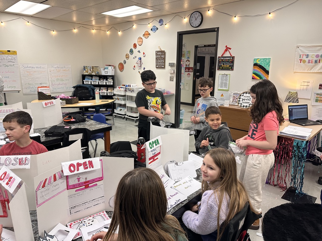 The storefronts are open as the final part of the economics unit in Heather Bledsoe's class.