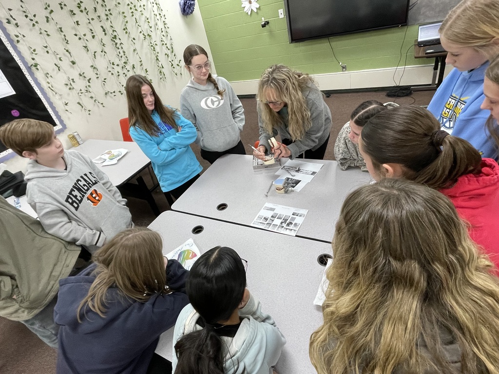 Lunch and Learn at Tippecanoe Middle School. Students learn about dental tools.