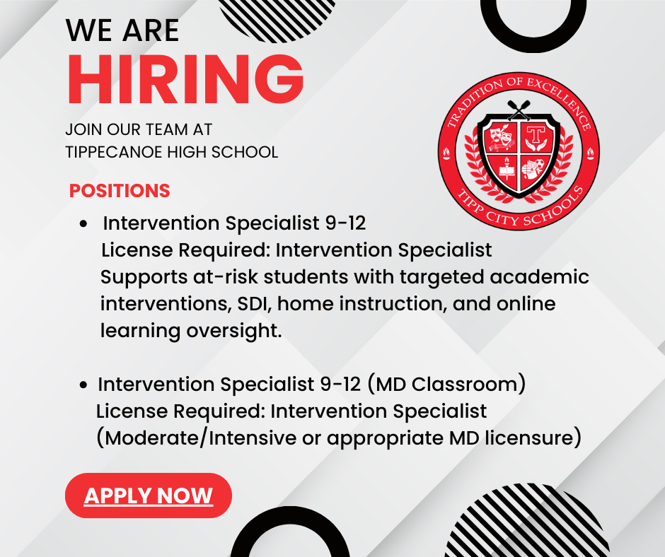 Join our team at THS.  Job openings.  