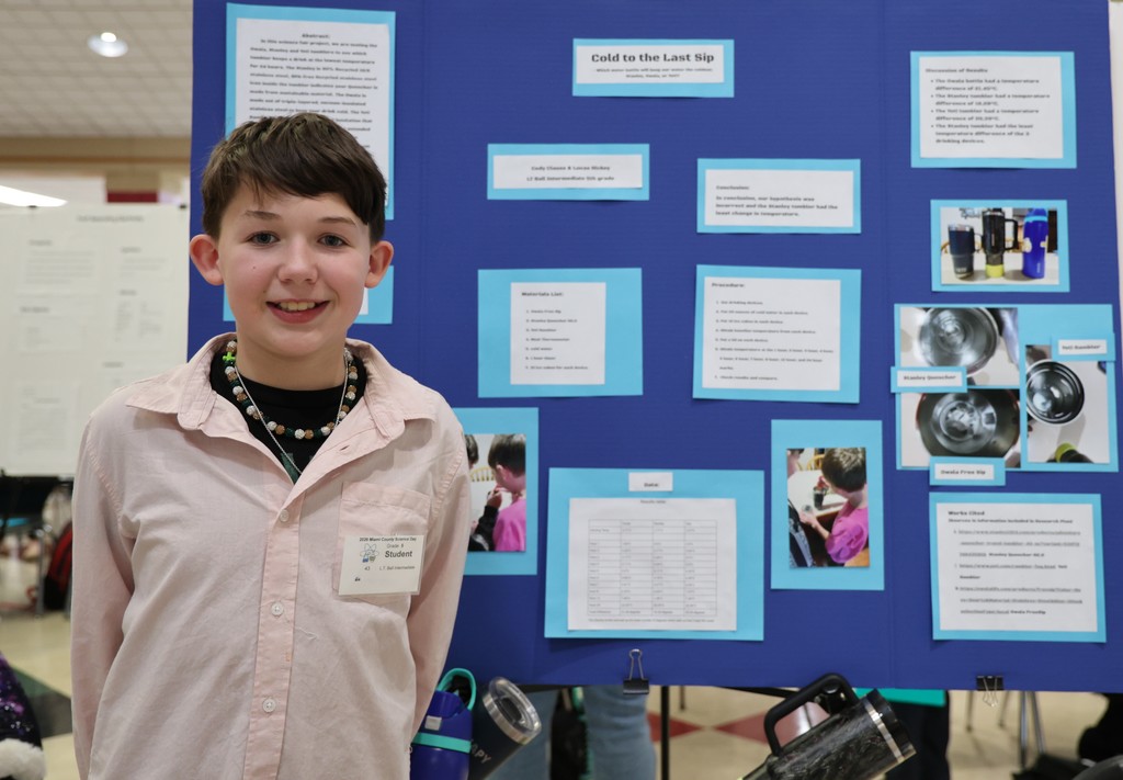 L.T. Ball student at Miami County Science Day with their project. 