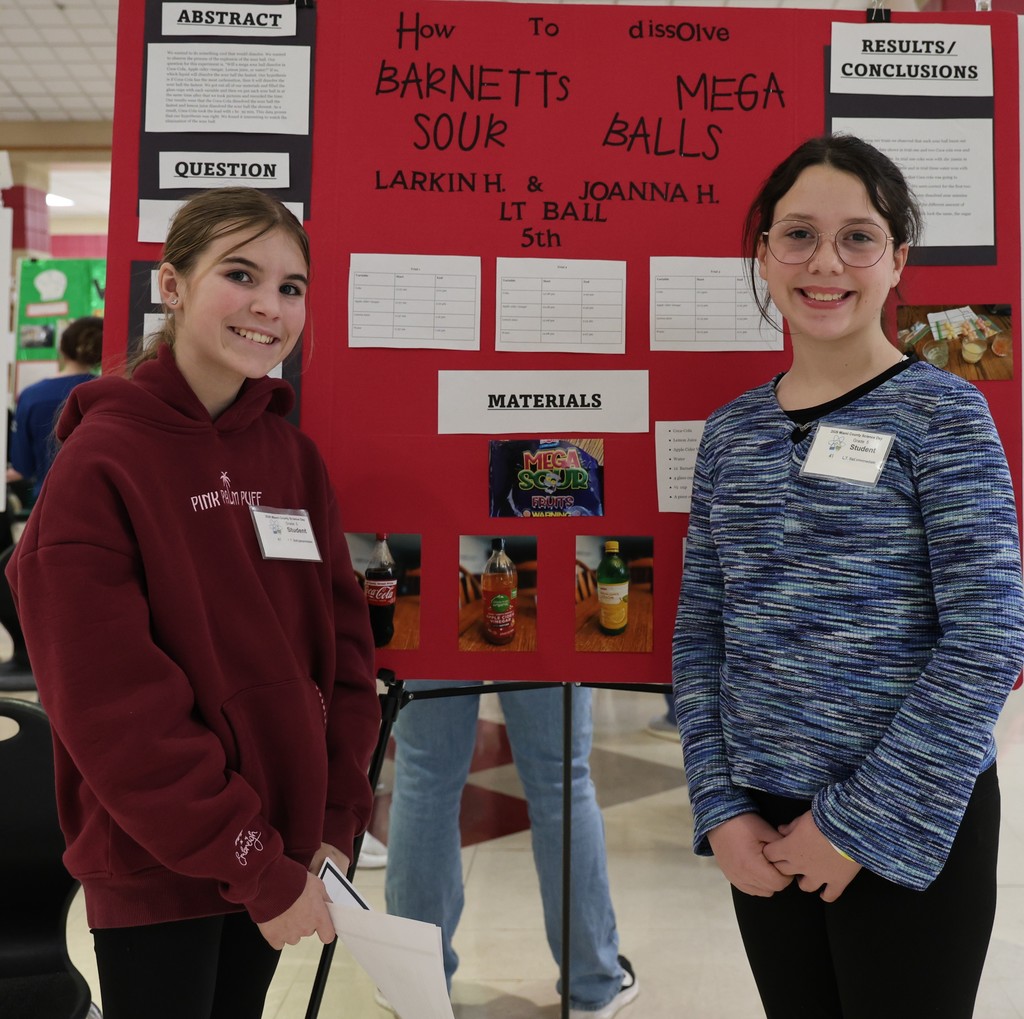 L.T. Ball students at Miami County Science Day with their project. 