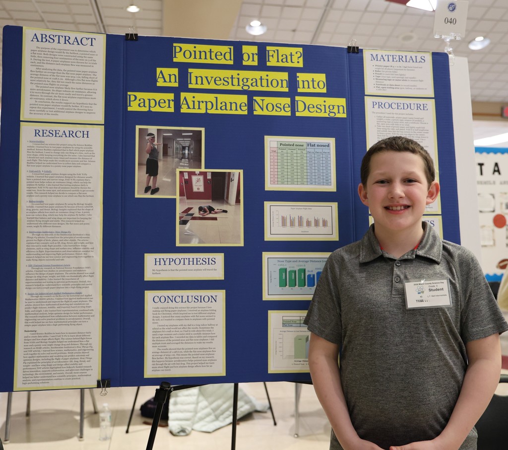 L.T. Ball student at Miami County Science Day with their project. 