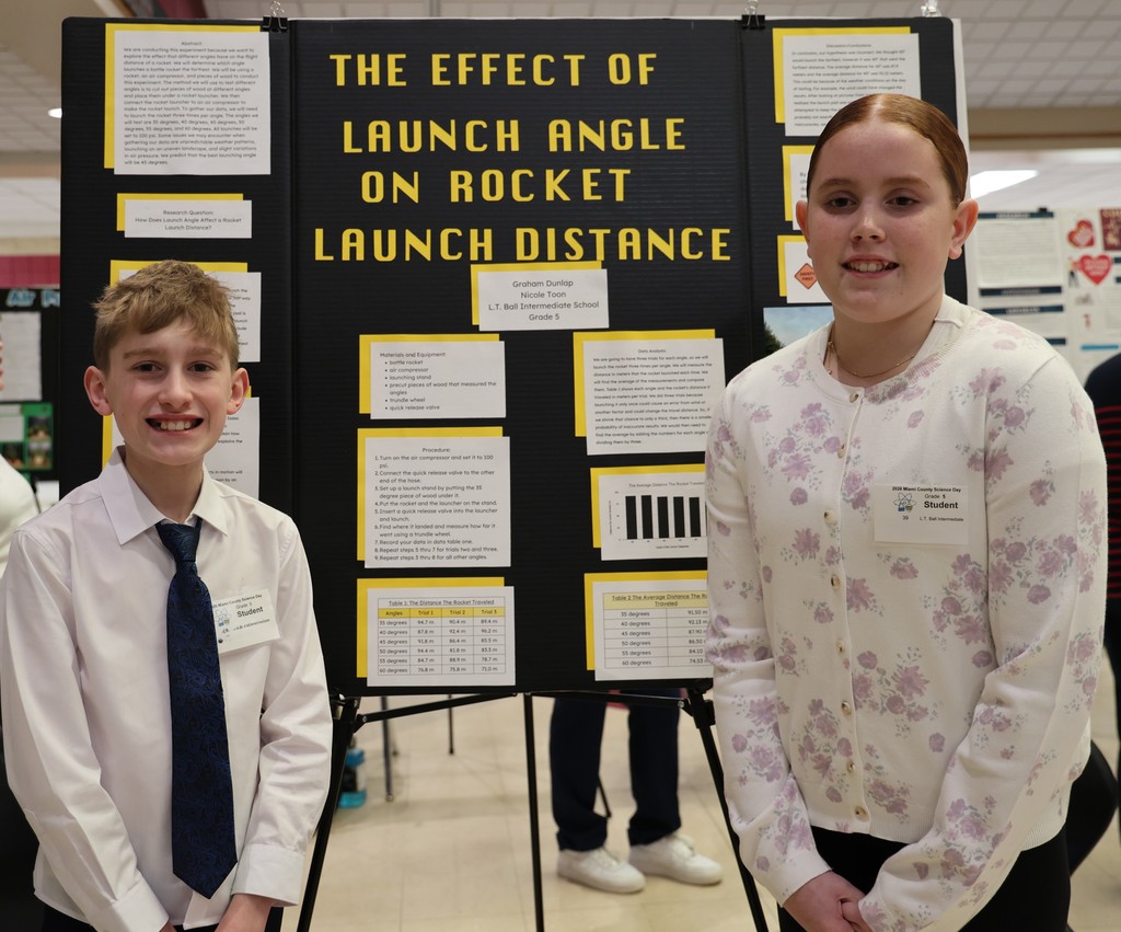 L.T. Ball students at Miami County Science Day with their project. 