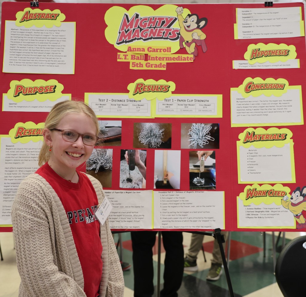 L.T. Ball student at Miami County Science Day with their project. 