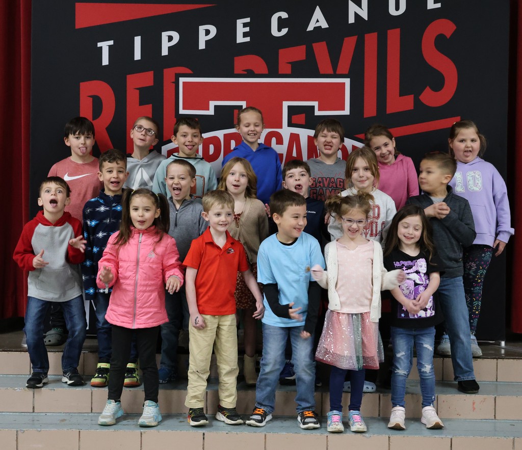 Broadway Elementary Super Citizens act a little silly for the picture.  