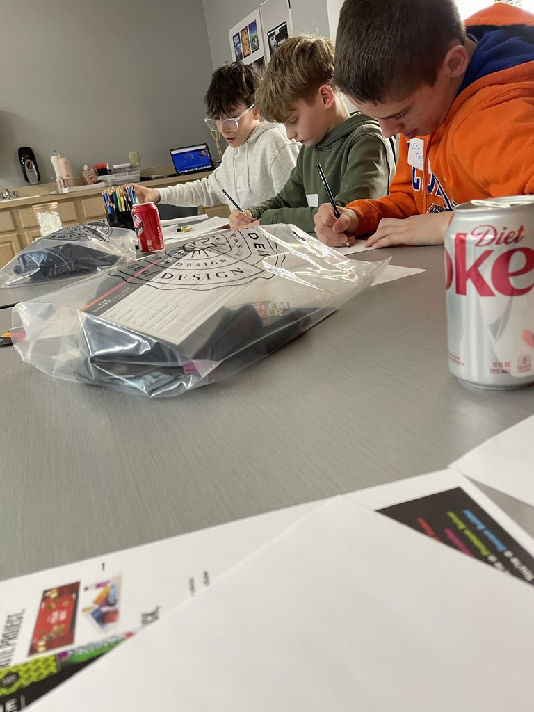 Students work on a project.
