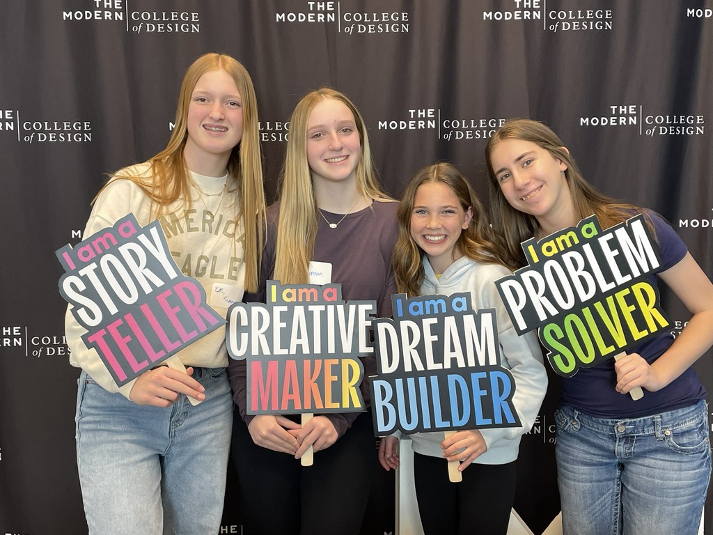 Students pose for a picture at the modern college of design