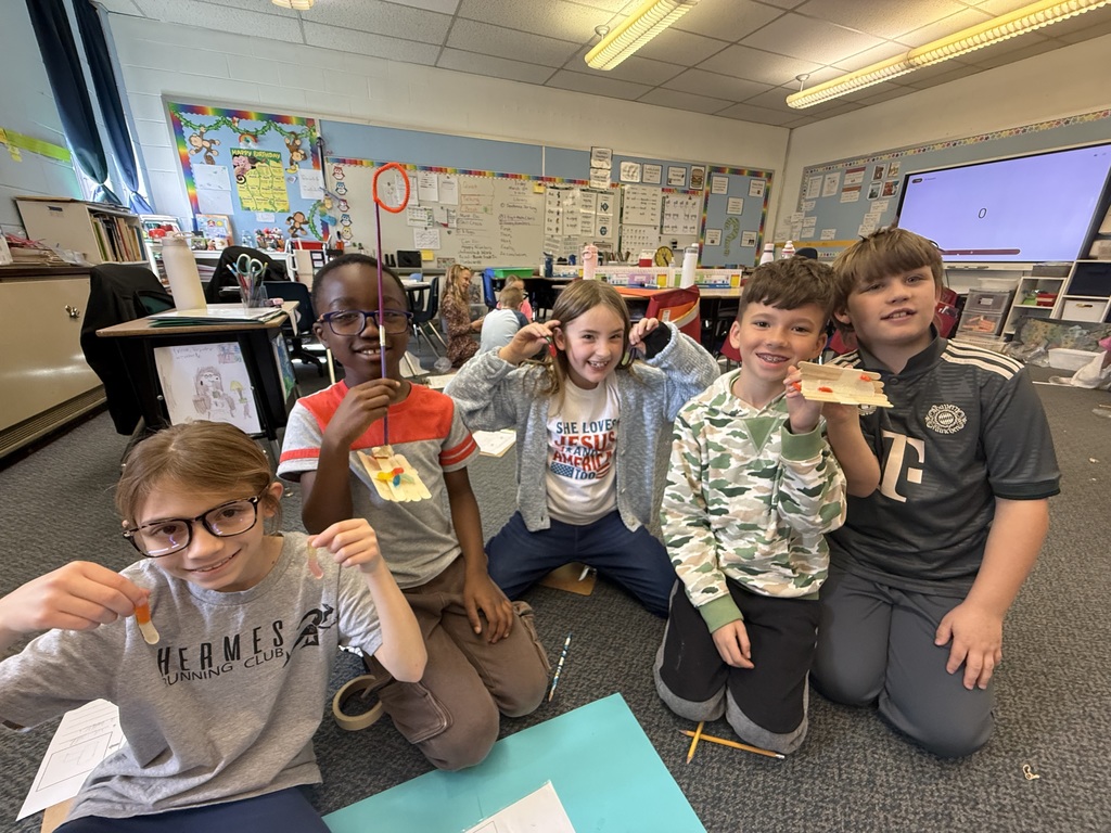 Student with problem-solving and STEM challenge in class at Broadway.