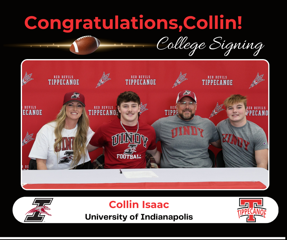 THS senior and his family for college signing.