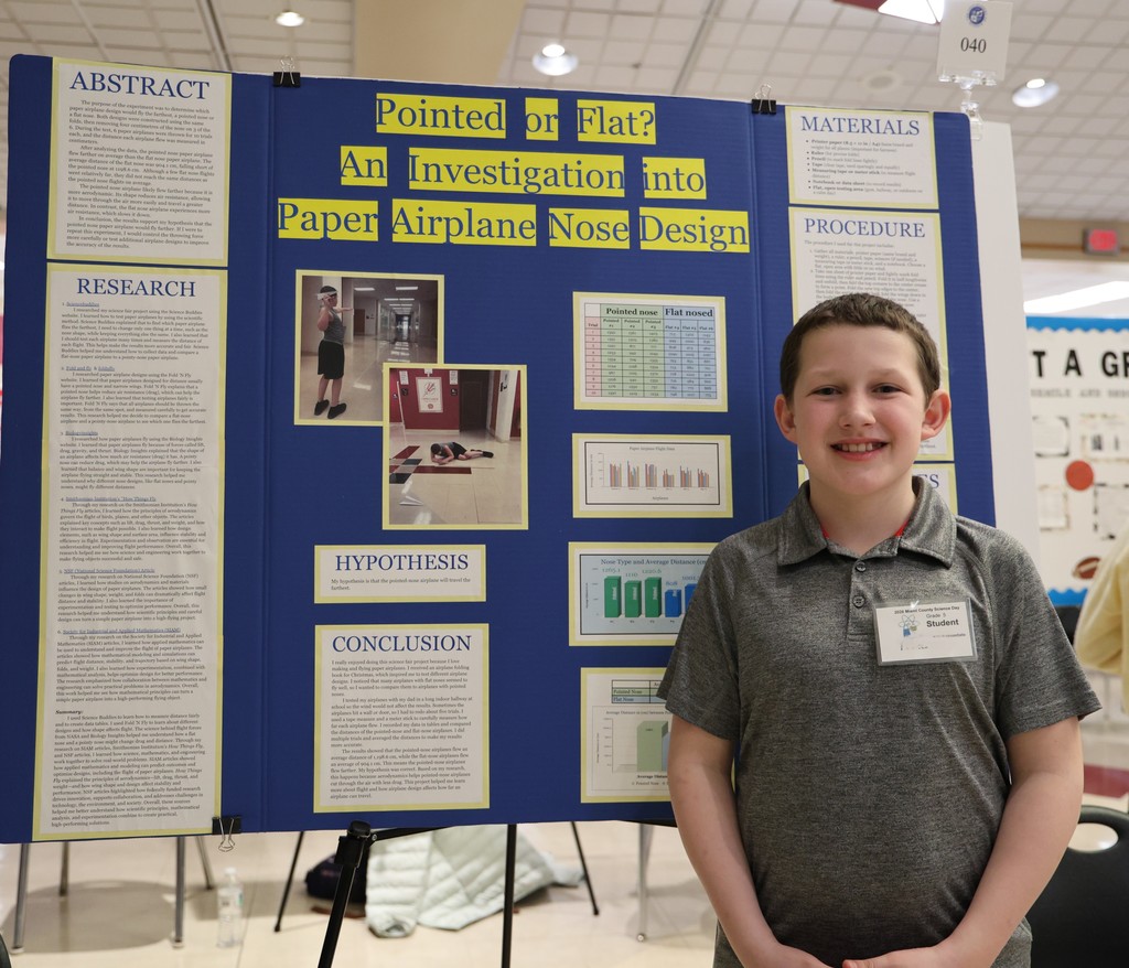 L.T. Ball student with his STEM research project board at Miami County Science Day.