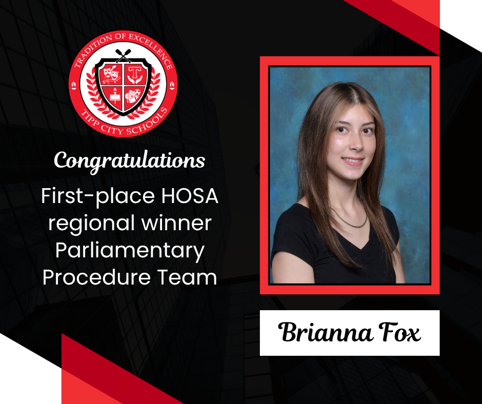 Congratulations to Brianna Fox.