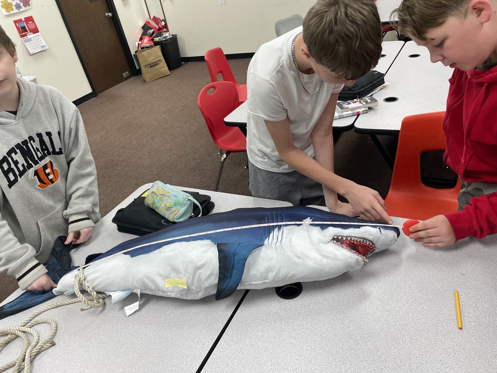 TMS students learn about  sharks and marine animals during a Lunch and Learn.