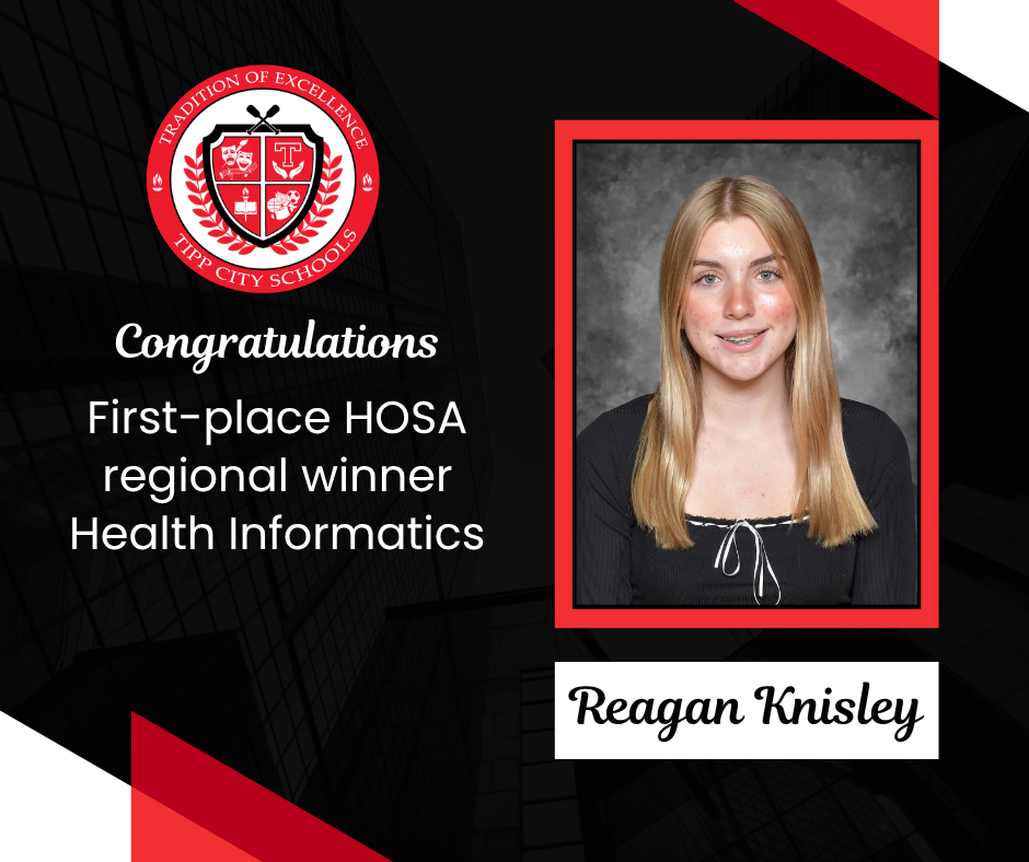 A congratulatory graphic for Reagan Knisley.