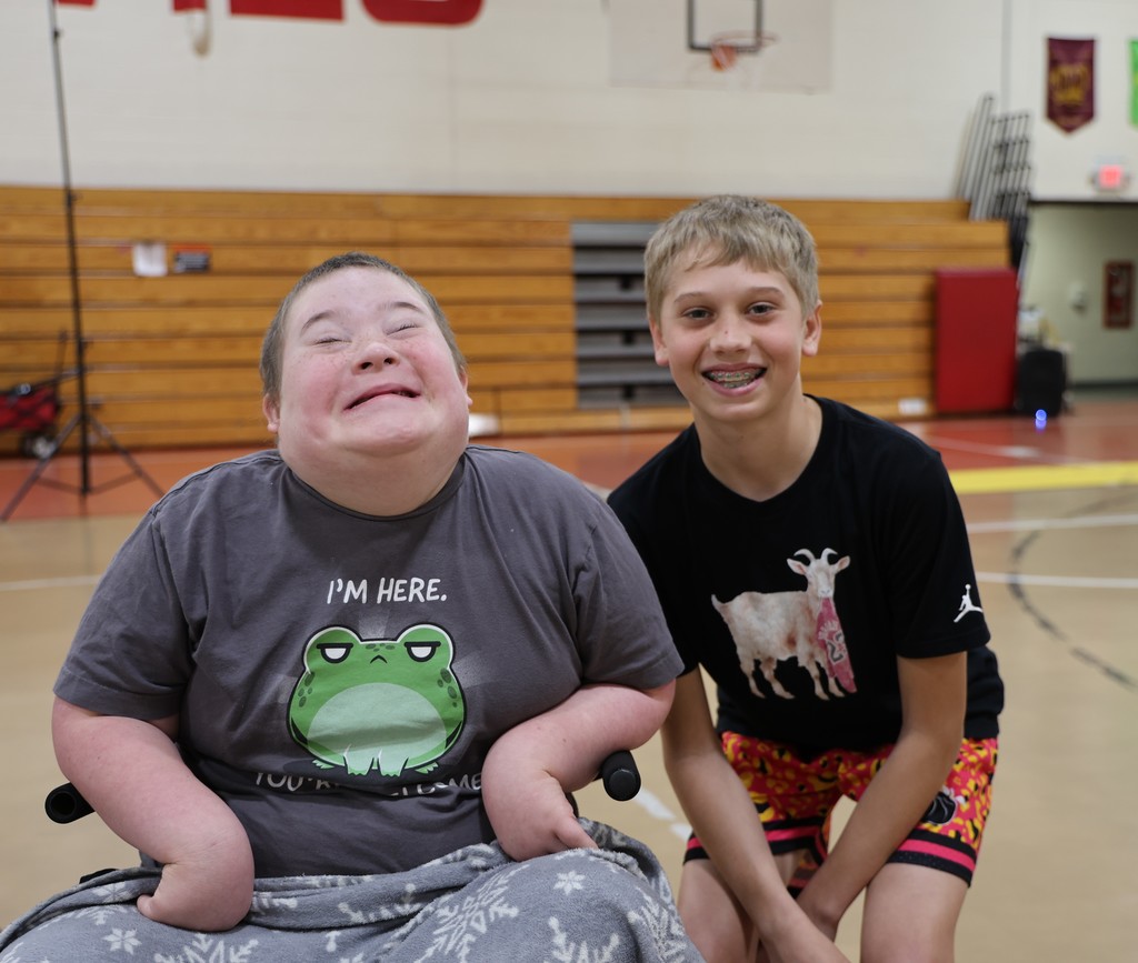 Two students at L.T. Ball take a moment to show their smiles and friendship for the camera.