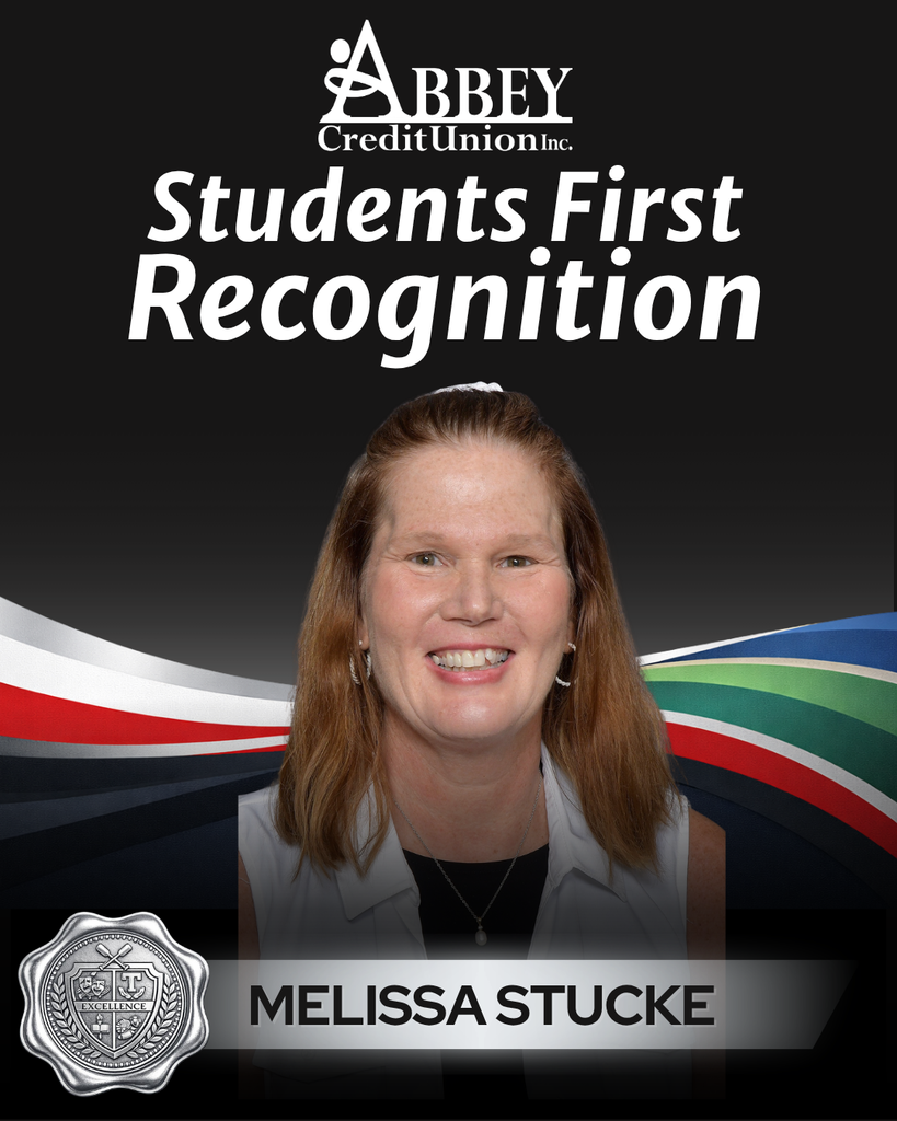 A graphic of Abbey Credit Union Students First Recognition recipient Melissa Stucke.