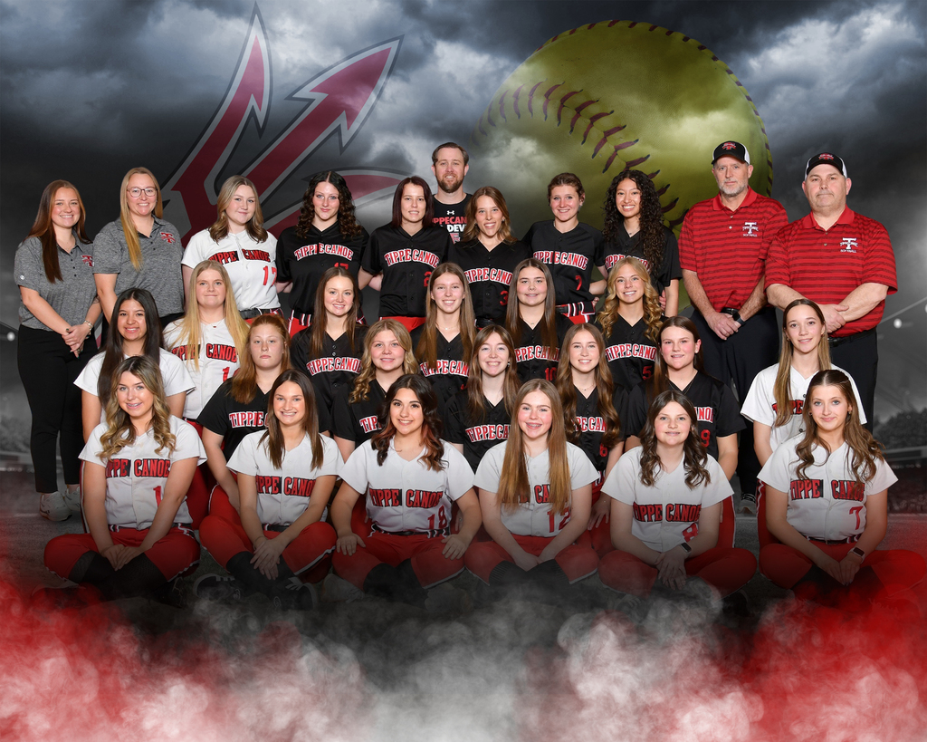 THS Varsity and Junior Varsity softball players.  