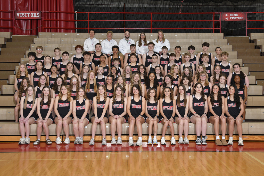 TMS Track and field team pose for their team photo.