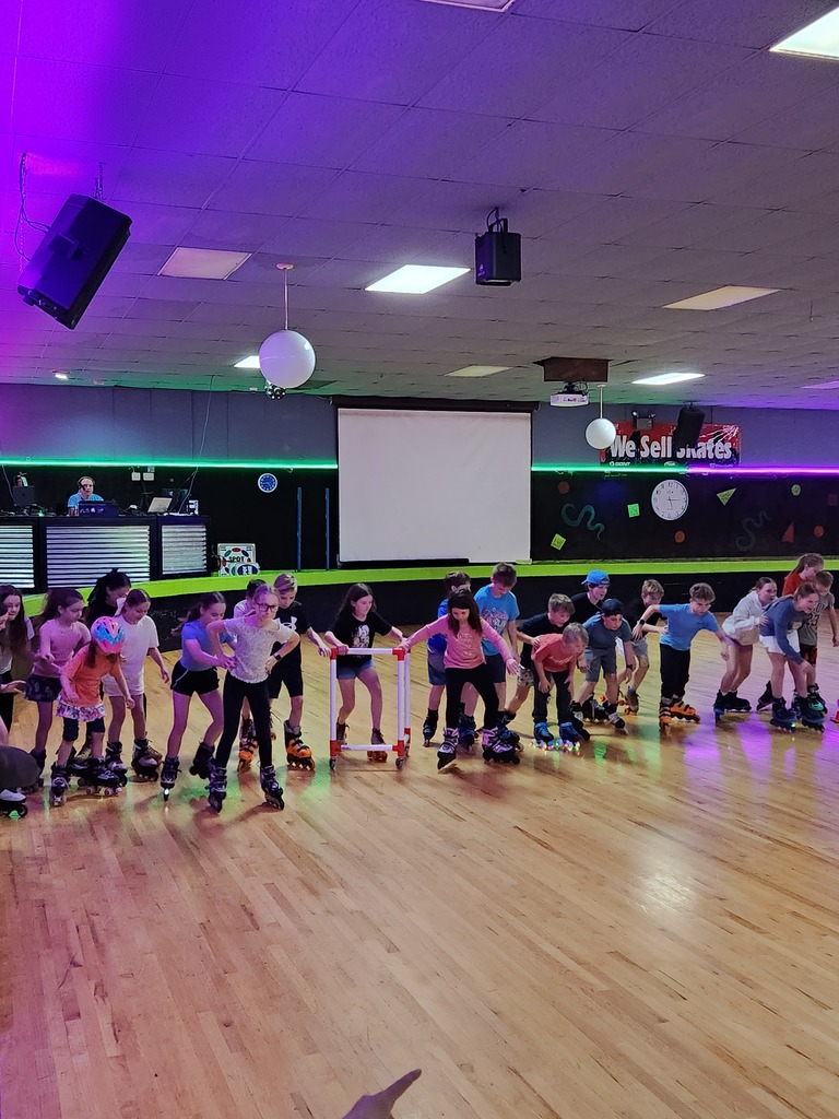 L.T. Ball Intermediate students at the afterschool roller skating event.  