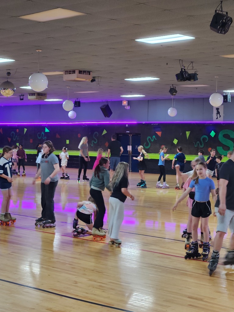 L.T. Ball Intermediate students at the afterschool roller skating event.  