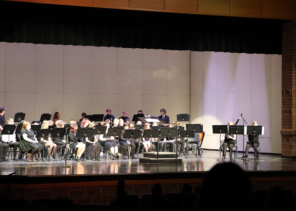 THS band gets ready to perform.  