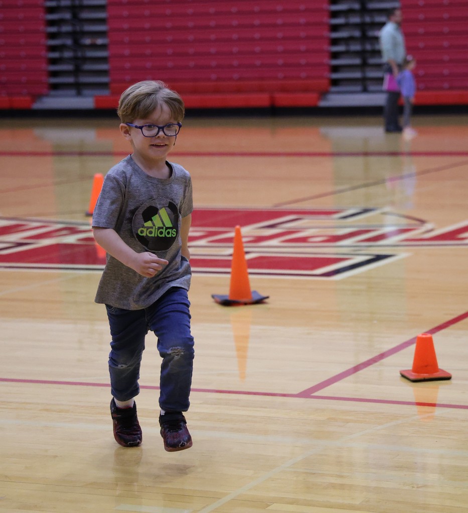 A student races during one of the activities at Elevate the Arts.  