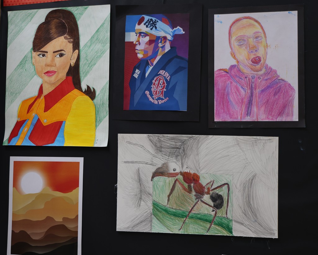 Students art projects on display at Elevate the Arts.