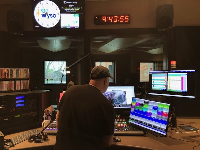 A picture of the WYSO broadcast studio booth.  