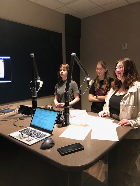 THS students at WYSO studios to learn about recording and broadcasting.  