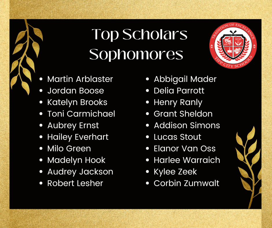 Sophomore Top Scholars.