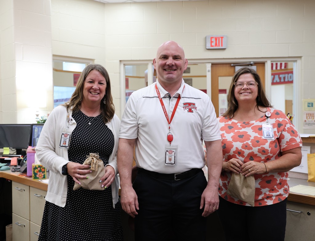 Mr. Moran with high school staff.  