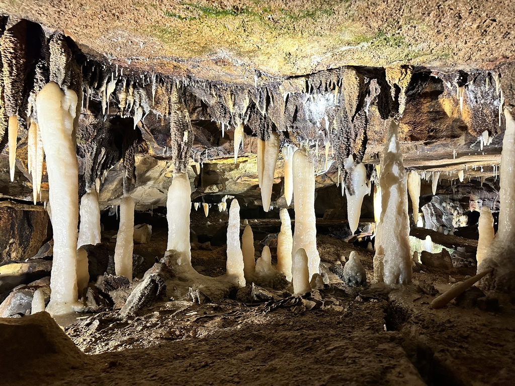 A cool look at the formations at the Ohio Caverns.