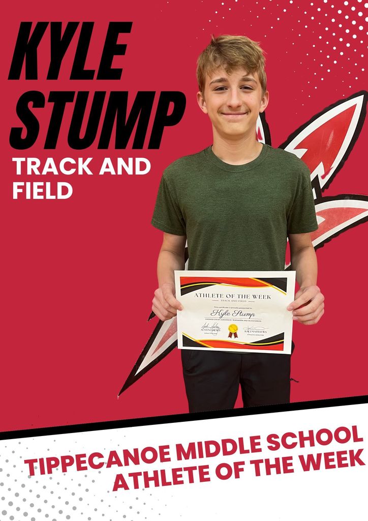 Tippecanoe Middle School Athlete of the Week Kyle Stump.
