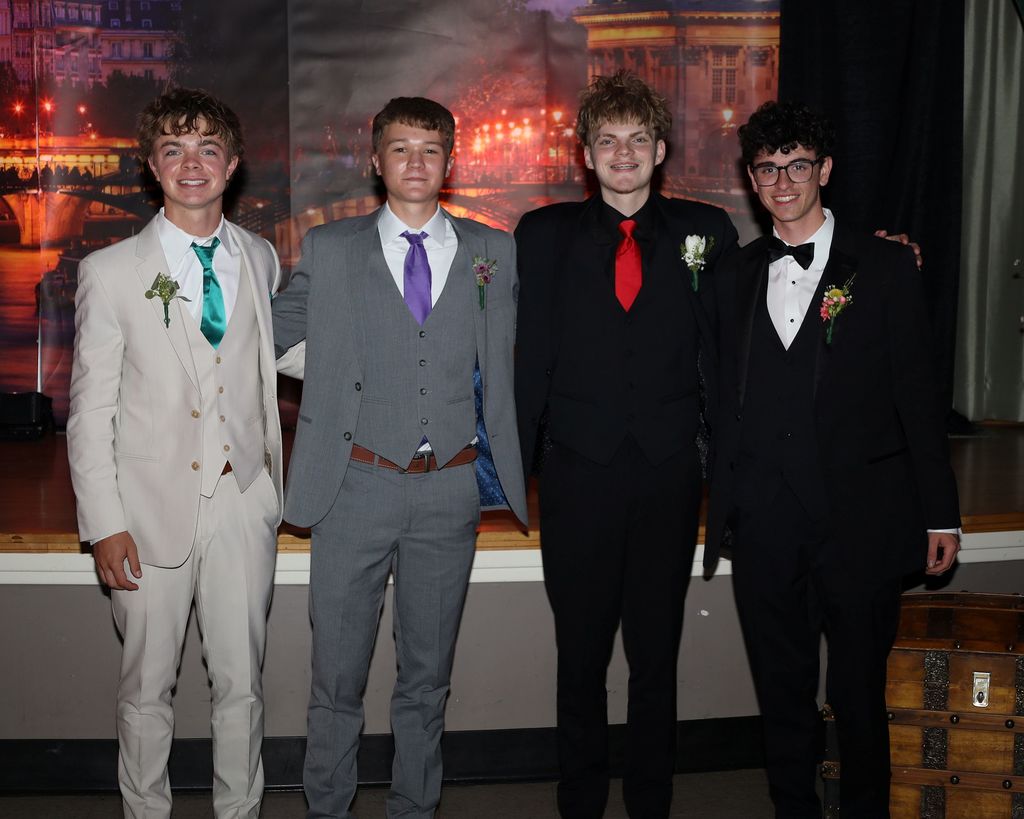 Four THS boys in their suit at this year's prom.  