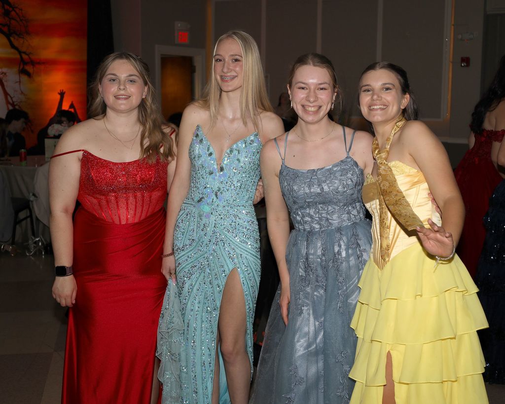 Four THS girls at the prom.  