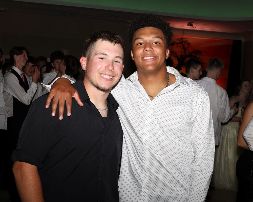Two THS boys pose for a photo at this year's prom.  