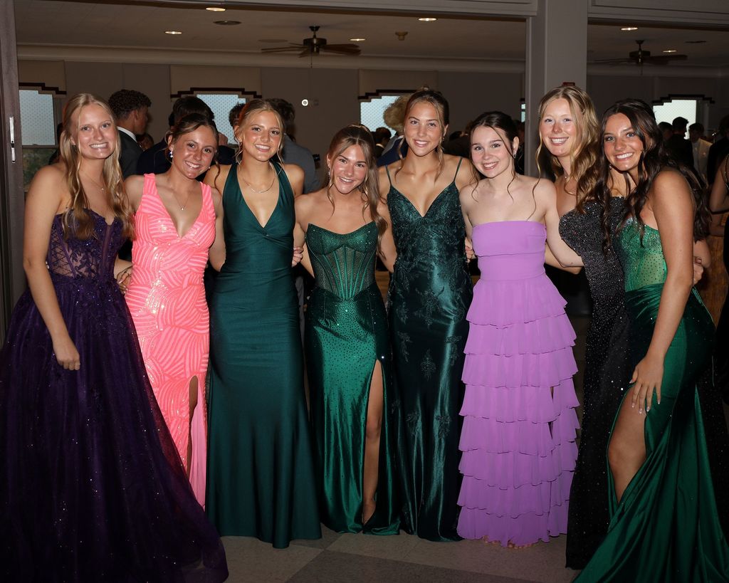 A group of THS girls in their beautiful dresses at this year's prom.