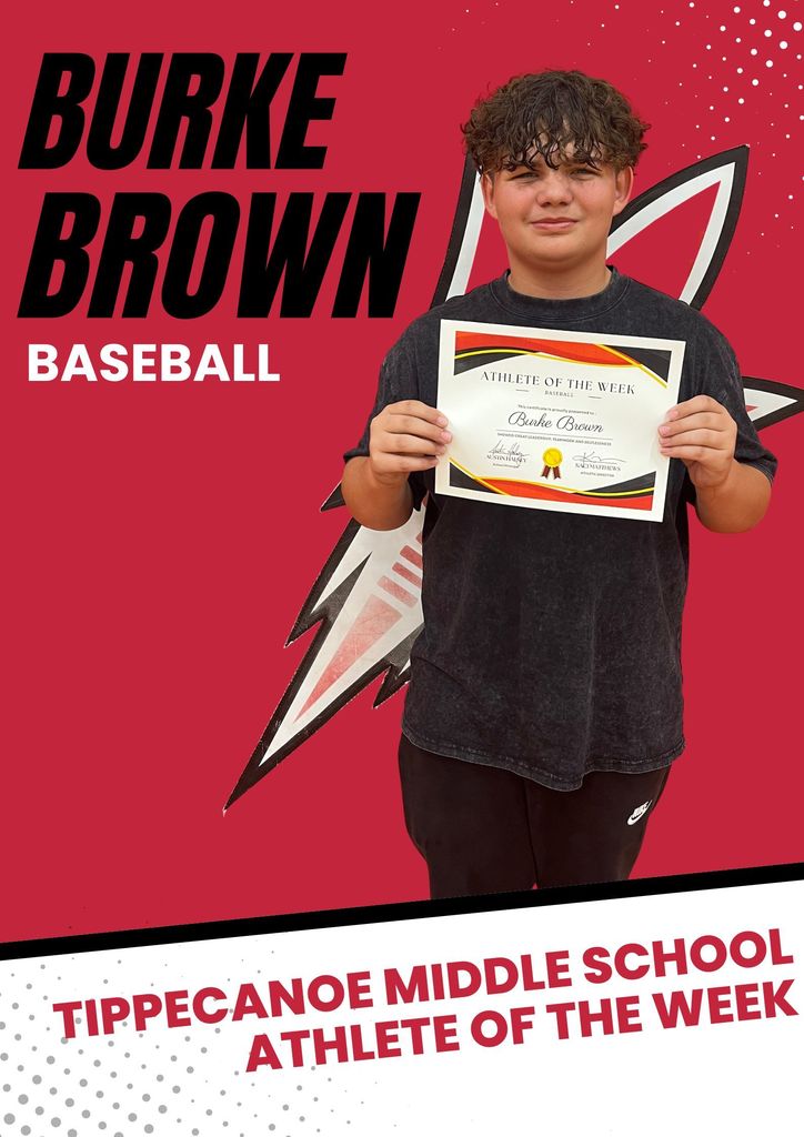 Tippecanoe Middle school Athlete of the Week.