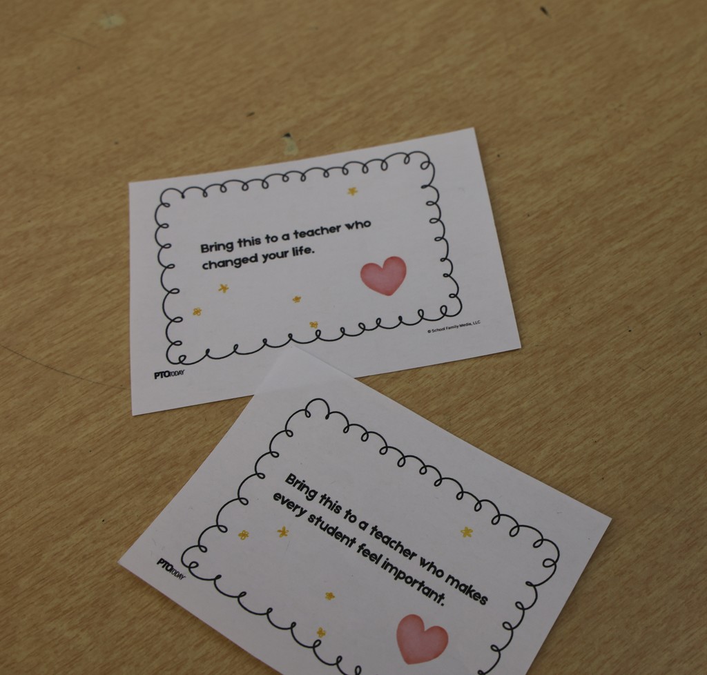 Two notes of appreciation for teachers at Broadway Elementary School. 