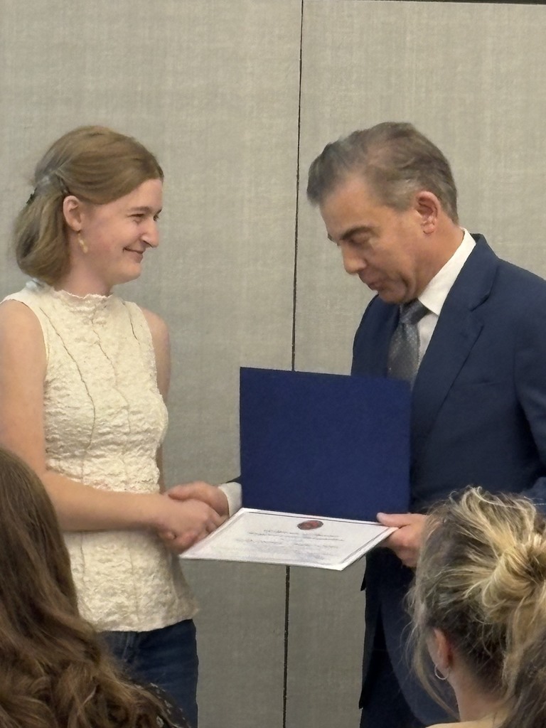 THS art student is congratulated for her artisitic talent.